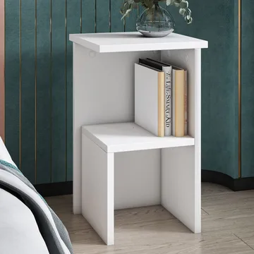 Tunel Nattduksbord 29,6x50x29,6 cm - Vit - Products - Möbler - Bord & matgrupp - Avlastningsbord & sidobord - Sängbord & nattduksbord