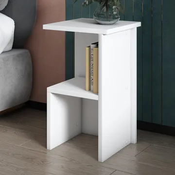 Tunel Nattduksbord 29,6x50x29,6 cm - Vit - Products - Möbler - Bord & matgrupp - Avlastningsbord & sidobord - Sängbord & nattduksbord