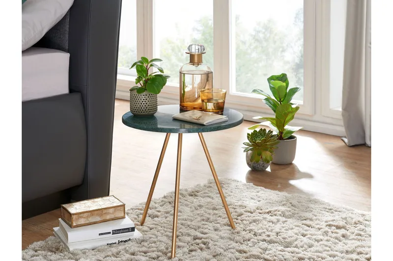 Wilhem Sidobord 38 cm Rund - Grön - Products - Möbler - Bord & matgrupp - Avlastningsbord & sidobord - Brickbord & småbord