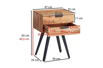 Willowdale Sängbord 47 cm - Brun/Svart - Products - Möbler - Bord & matgrupp - Avlastningsbord & sidobord - Sängbord & nattduksbord