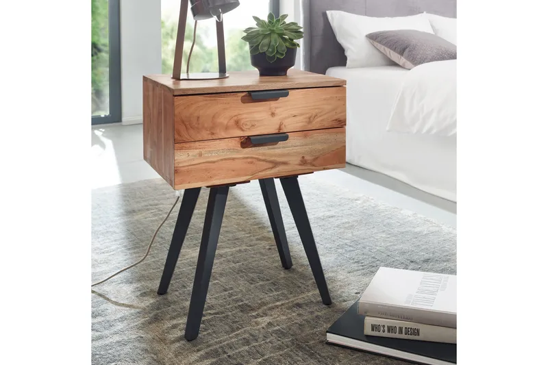 Willowdale Sängbord 47 cm - Brun/Svart - Products - Möbler - Bord & matgrupp - Avlastningsbord & sidobord - Sängbord & nattduksbord