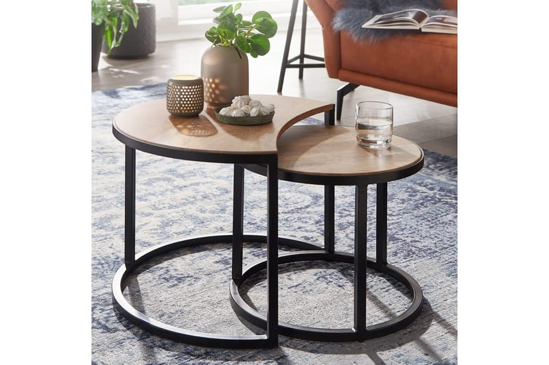 Willowdale Satsbord 60 cm Halvcirkel - Brun/Svart - Products - Möbler - Bord & matgrupp - Avlastningsbord & sidobord - Satsbord