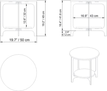 Yalbi Sidobord - Guld - Products - Möbler - Bord & matgrupp - Avlastningsbord & sidobord - Brickbord & småbord