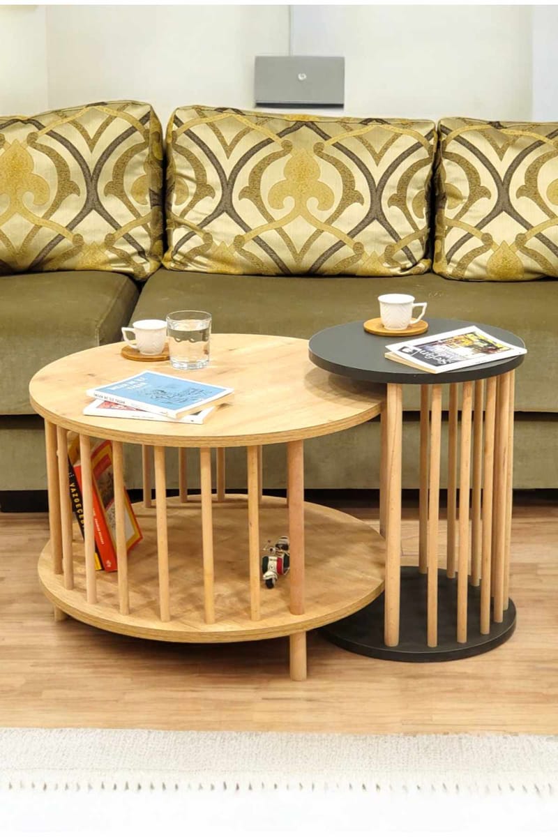 Belvo Soffbordsset 60x43 cm - Sapphire Oak och antracit - Products - Möbler - Bord & matgrupp - Soffbord