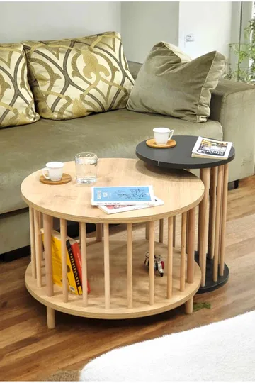 Belvo Soffbordsset 60x43 cm - Sapphire Oak och antracit - Products - Möbler - Bord & matgrupp - Soffbord