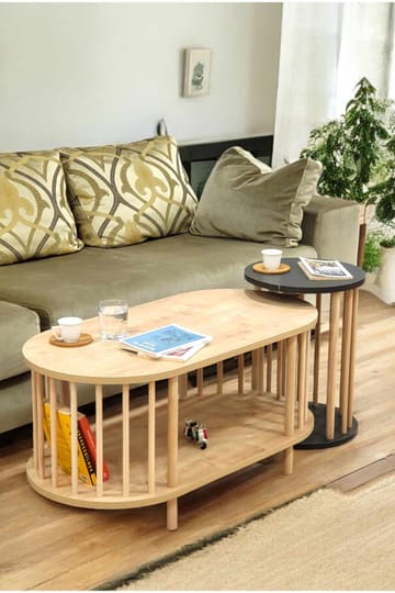 Belvo Soffbordsset 90x43x45 cm - Sapphire Oak och antracit - Products - Möbler - Bord & matgrupp - Soffbord