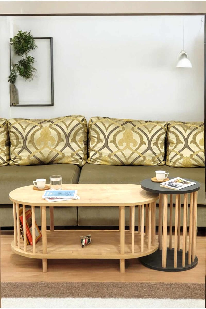 Belvo Soffbordsset 90x43x45 cm - Sapphire Oak och antracit - Products - Möbler - Bord & matgrupp - Soffbord