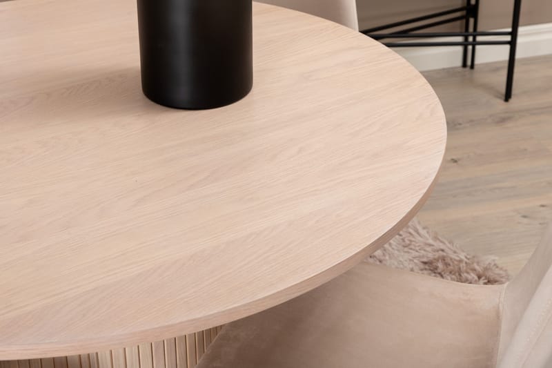 Biana Matgrupp 100 cm Rund inkl 4 Pontus Stolar - Beige/Svart - Products - Möbler - Bord & matgrupp - Matgrupp