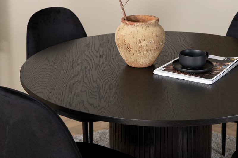Biana Matgrupp 110 cm Rund inkl 4 Pontus Stolar - Svart - Products - Möbler - Bord & matgrupp - Matgrupp