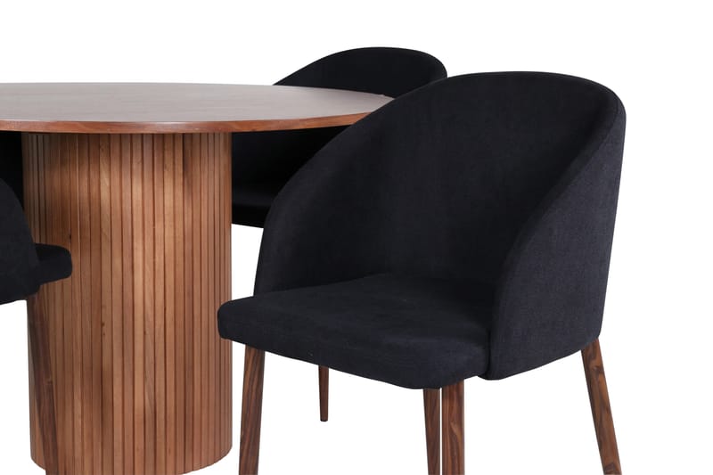 Bianca Matgrupp 110 cm Rund med 4 Arch stolar - Svart - Products - Möbler - Bord & matgrupp - Matgrupp