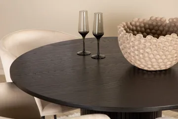 Bianca Matgrupp 110 cm Rund med 4 Berit stolar - Beige - Products - Möbler - Bord & matgrupp - Matgrupp