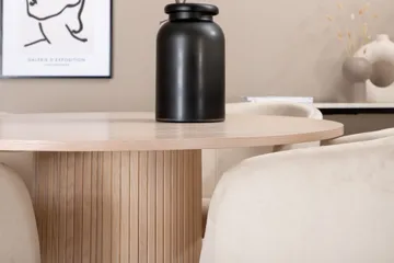 Bianca Matgrupp 110 cm Rund med 4 Berit stolar - Beige - Products - Möbler - Bord & matgrupp - Matgrupp