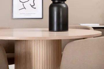 Bianca Matgrupp 110 cm Rund med 4 Berit stolar - Beige - Products - Möbler - Bord & matgrupp - Matgrupp