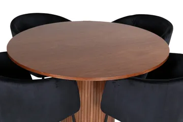 Bianca Matgrupp 110 cm Rund med 4 Berit stolar - Svart - Products - Möbler - Bord & matgrupp - Matgrupp