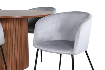 Bianca Matgrupp 110 cm Rund med 4 Berit stolar - Svart - Products - Möbler - Bord & matgrupp - Matgrupp