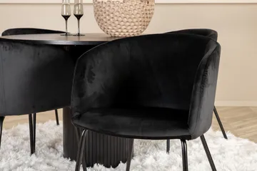 Bianca Matgrupp 110 cm Rund med 4 Berit stolar - Svart - Products - Möbler - Bord & matgrupp - Matgrupp