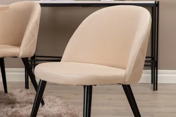 Bianca Matgrupp 110 cm Rund med 4 Velvet stolar - Svart - Products - Möbler - Bord & matgrupp - Matgrupp