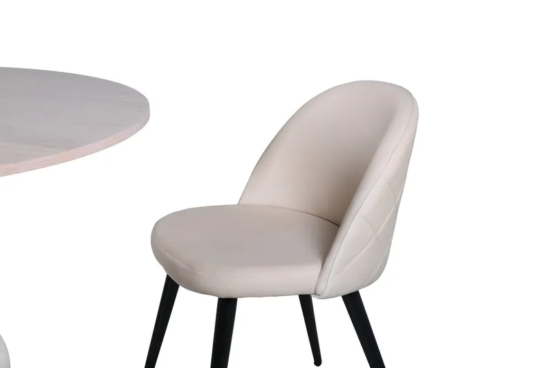 Bianca Matgrupp 110 cm Rund med 4 Velvet stolar - Svart - Products - Möbler - Bord & matgrupp - Matgrupp