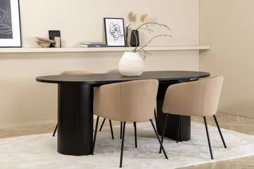 Bianca Matgrupp 200 cm Oval med 4 Berit stolar - Beige - Products - Möbler - Bord & matgrupp - Matgrupp
