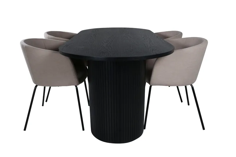Bianca Matgrupp 200 cm Oval med 4 Berit stolar - Beige - Products - Möbler - Bord & matgrupp - Matgrupp