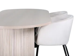 Bianca Matgrupp 200 cm Oval med 4 Berit stolar - Beige - Products - Möbler - Bord & matgrupp - Matgrupp