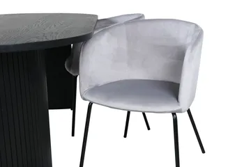 Bianca Matgrupp 200 cm Oval med 4 Berit stolar - Svart - Products - Möbler - Bord & matgrupp - Matgrupp
