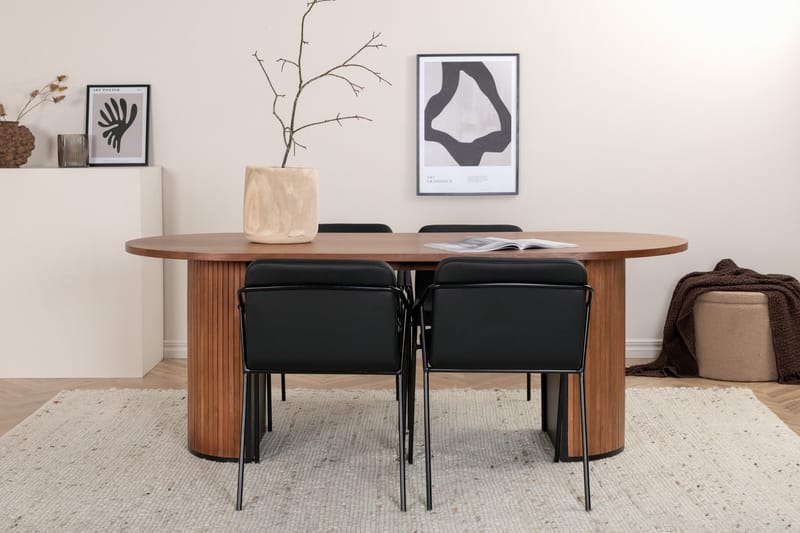 Bianca Matgrupp 200 cm Oval med 4 Tvista stolar - Svart - Products - Möbler - Bord & matgrupp - Matgrupp