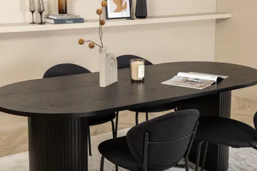 Bianca Matgrupp 200 cm Oval med 4 Vault stolar - Svart - Products - Möbler - Bord & matgrupp - Matgrupp