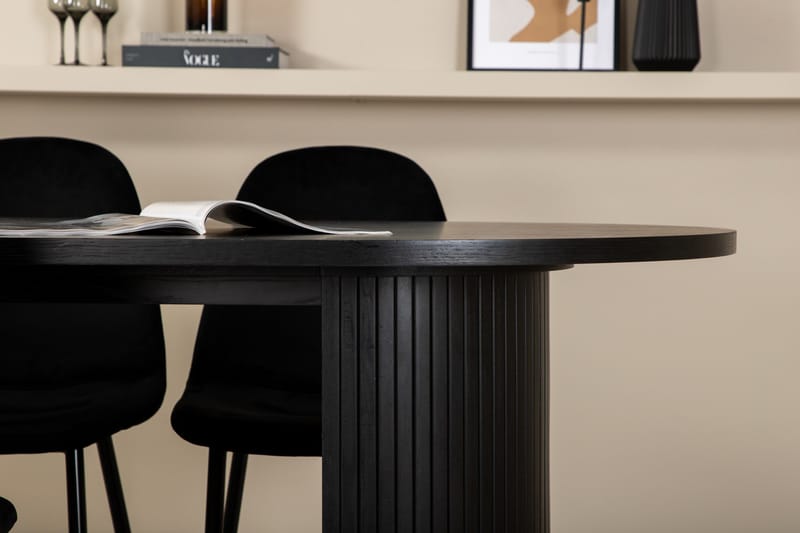 Bianca Matgrupp 200 cm Oval med 6 Polar stolar - Svart - Products - Möbler - Bord & matgrupp - Matgrupp