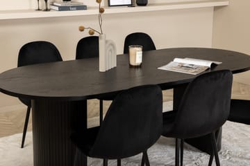 Bianca Matgrupp 200 cm Oval med 6 Polar stolar - Svart - Products - Möbler - Bord & matgrupp - Matgrupp