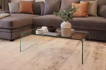 Bonisiolo Rektangulärt Soffbord 110x55 cm i Böjt Glas - Transparent - Products - Möbler - Bord & matgrupp - Soffbord
