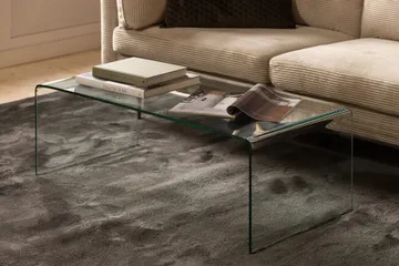 Bonisiolo Rektangulärt Soffbord 110x55 cm i Böjt Glas - Transparent - Products - Möbler - Bord & matgrupp - Soffbord