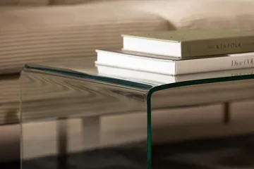 Bonisiolo Rektangulärt Soffbord 110x55 cm i Böjt Glas - Transparent - Products - Möbler - Bord & matgrupp - Soffbord