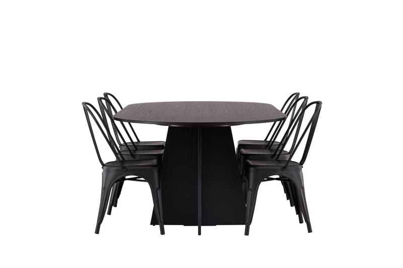 Bootcut Matbord 230x115 cm med 4 Tempe Stolar - Svart - Products - Möbler - Bord & matgrupp - Matbord & köksbord