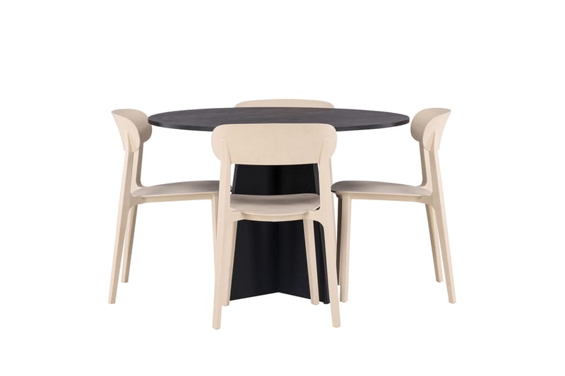 Bootcut Matgrupp 110 cm Rund med 4 Åstol stolar - Beige - Products - Möbler - Bord & matgrupp - Matgrupp