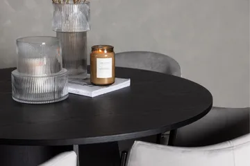 Bootcut Matgrupp 110 cm Rund med 4 Evelina stolar - Svart - Products - Möbler - Bord & matgrupp - Matgrupp