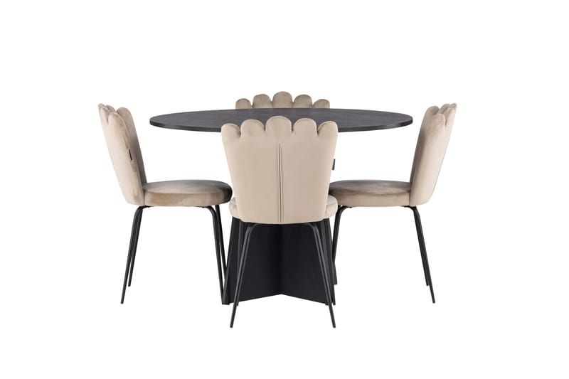 Bootcut Matgrupp 110 cm Rund med 4 Limhamn stolar - Beige - Products - Möbler - Bord & matgrupp - Matgrupp