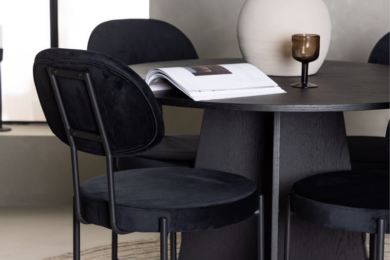 Bootcut Matgrupp 110 cm Rund med 4 Stella stolar - Svart - Products - Möbler - Bord & matgrupp - Matgrupp