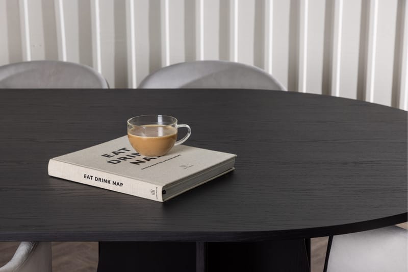 Bootcut Matgrupp 230 cm Oval med 6 Evelina stolar - Svart - Products - Möbler - Bord & matgrupp - Matgrupp