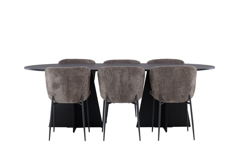 Bootcut Matgrupp 230 cm Oval med 6 Modesto stolar - Svart - Products - Möbler - Bord & matgrupp - Matgrupp