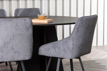 Bootcut Matgrupp 230 cm Oval med 6 Rosie stolar - Svart - Products - Möbler - Bord & matgrupp - Matgrupp