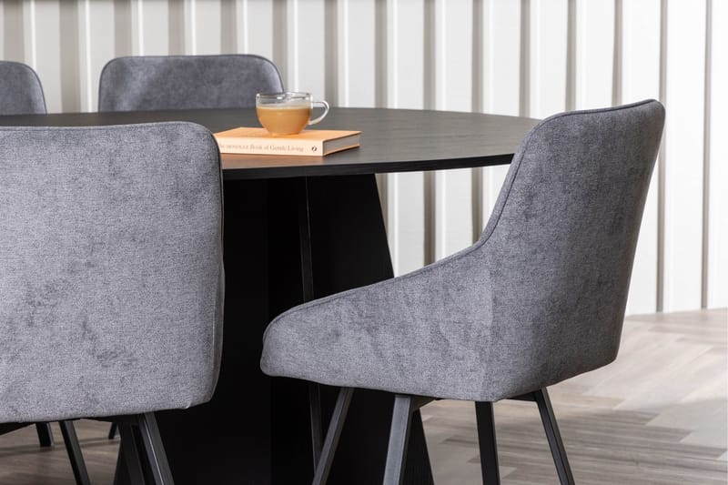 Bootcut Matgrupp 230 cm Oval med 6 Rosie stolar - Svart - Products - Möbler - Bord & matgrupp - Matgrupp