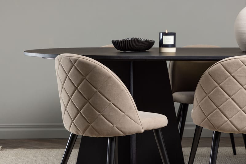 Bootcut Matgrupp 230 cm Rektangulär med 6 Velvet stolar - Beige - Products - Möbler - Bord & matgrupp - Matgrupp