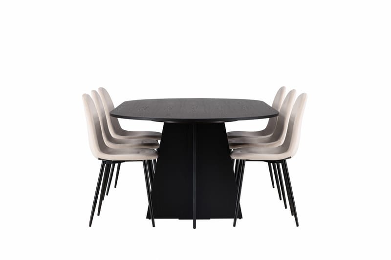 Bootcut Matgrupp 230 cm Rektangulär med 6 Polar stolar - Beige - Products - Möbler - Bord & matgrupp - Matgrupp