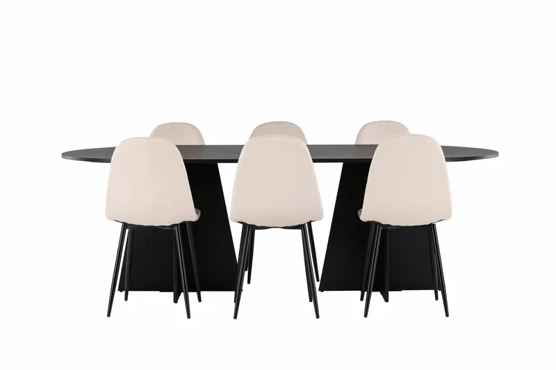 Bootcut Matgrupp 230 cm Rektangulär med 6 Polar stolar - Beige - Products - Möbler - Bord & matgrupp - Matgrupp