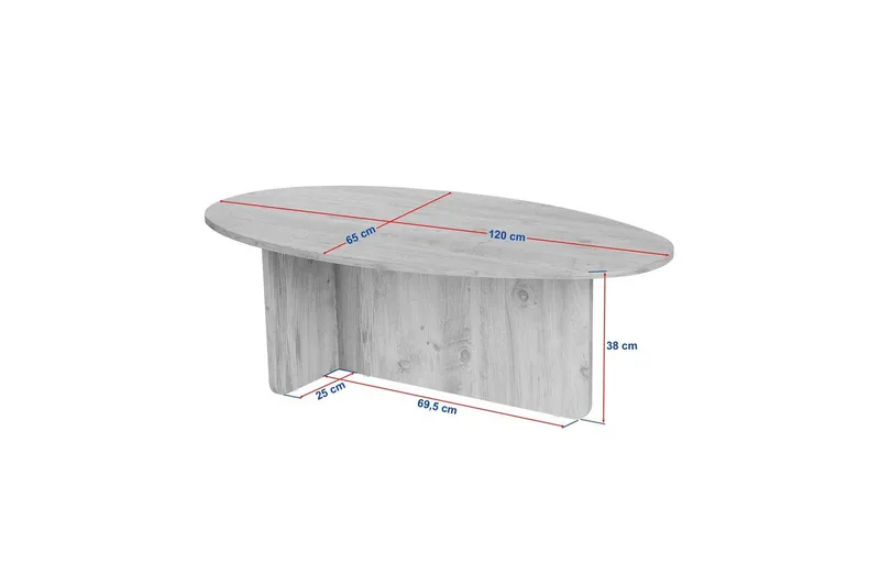 Ceyra Ovalt Soffbord 120 cm i Trä - Brun - Products - Möbler - Bord & matgrupp - Soffbord