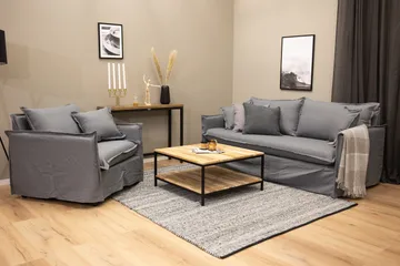 Cirebon Soffbord 80 cm med Förvaring Hylla - Brun/Svart - Products - Möbler - Bord & matgrupp - Soffbord