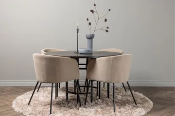 Copenhagen Matgrupp 115 cm Rund med 4 Berit stolar - Beige - Products - Möbler - Bord & matgrupp - Matgrupp