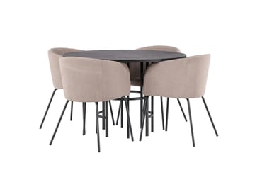 Copenhagen Matgrupp 115 cm Rund med 4 Berit stolar - Beige - Products - Möbler - Bord & matgrupp - Matgrupp
