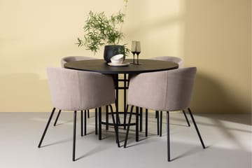 Copenhagen Matgrupp 115 cm Rund med 4 Berit stolar - Beige - Products - Möbler - Bord & matgrupp - Matgrupp